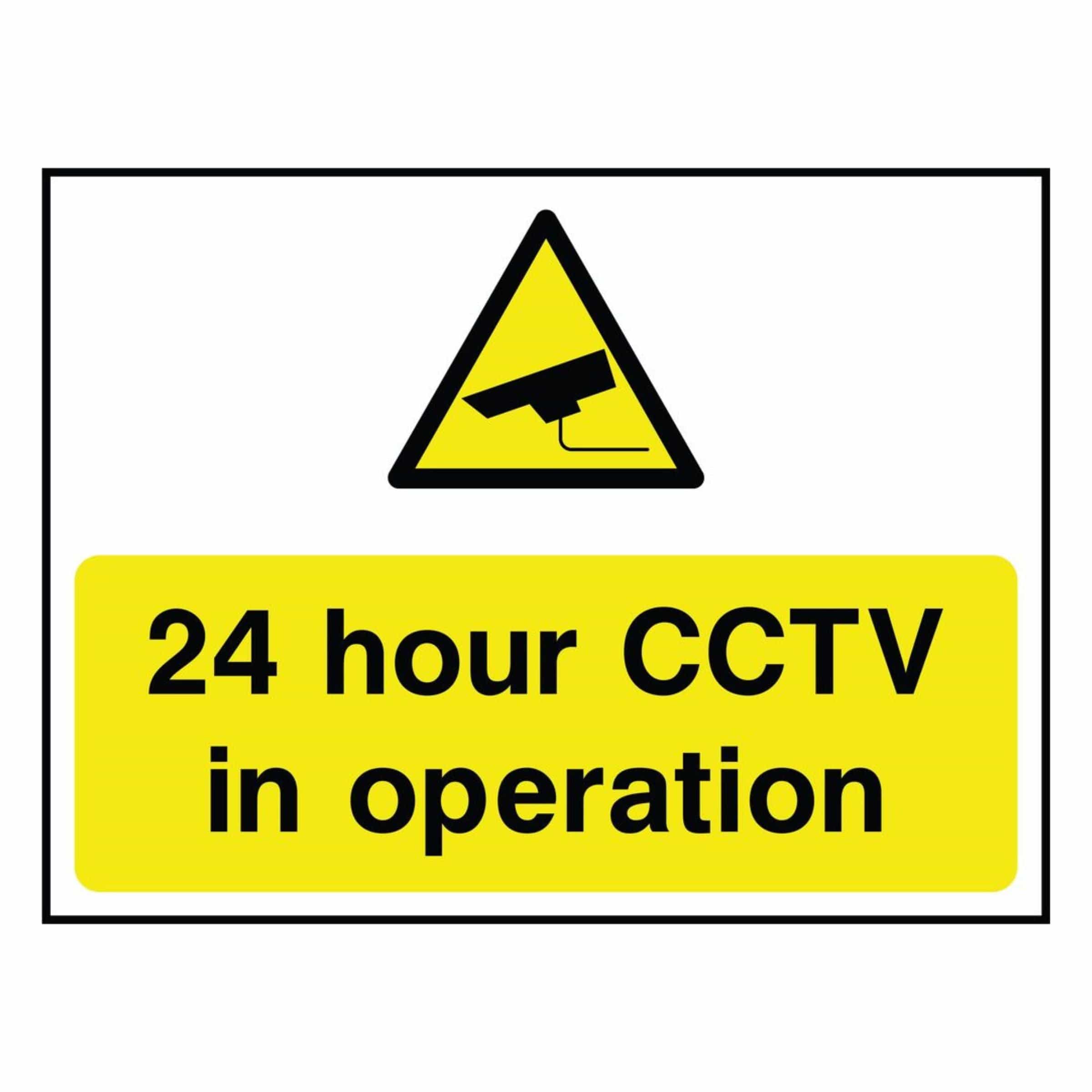 24-hour CCTV in Operation sign