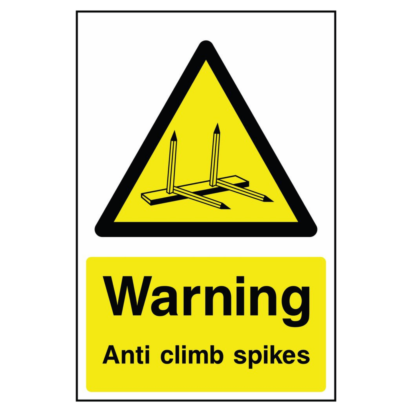 Anti Climb Spikes Warning Sign