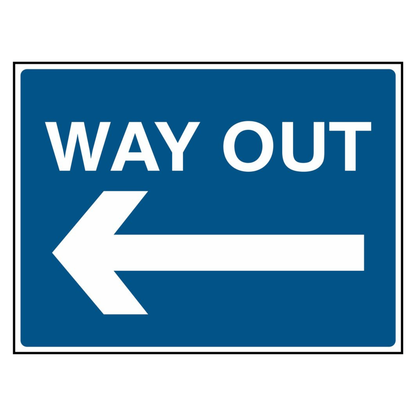 Blue Left Way Out Sign