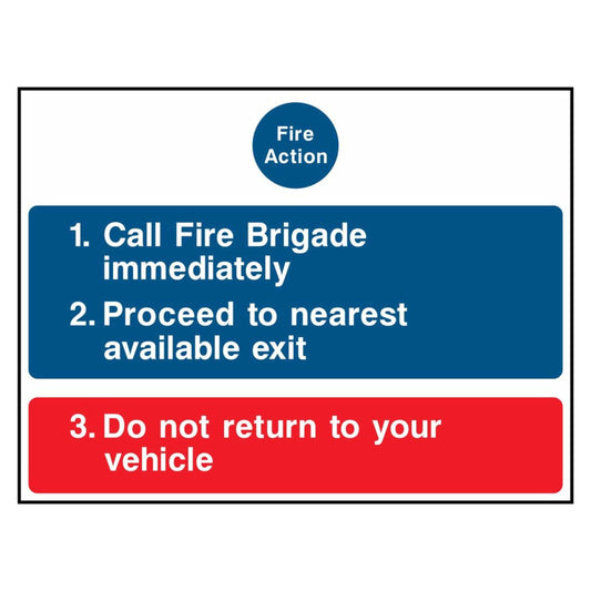 Car Park Fire Action Notice Sign