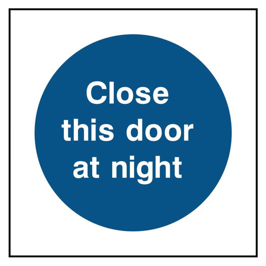 Close This Door at Night Sign
