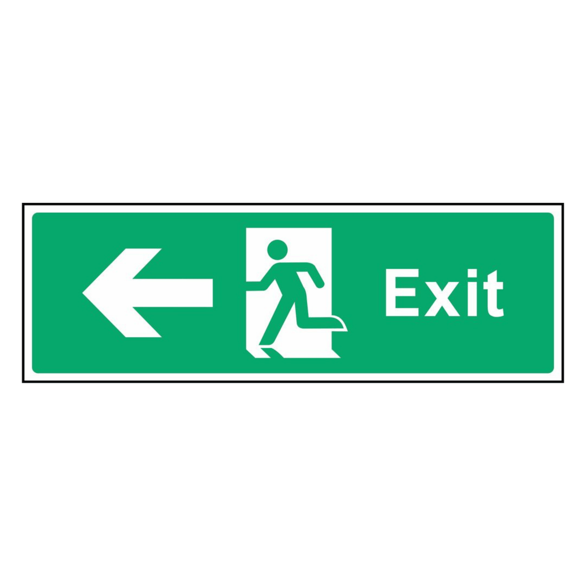 Emergency Fire Exit Left Arrow Sign