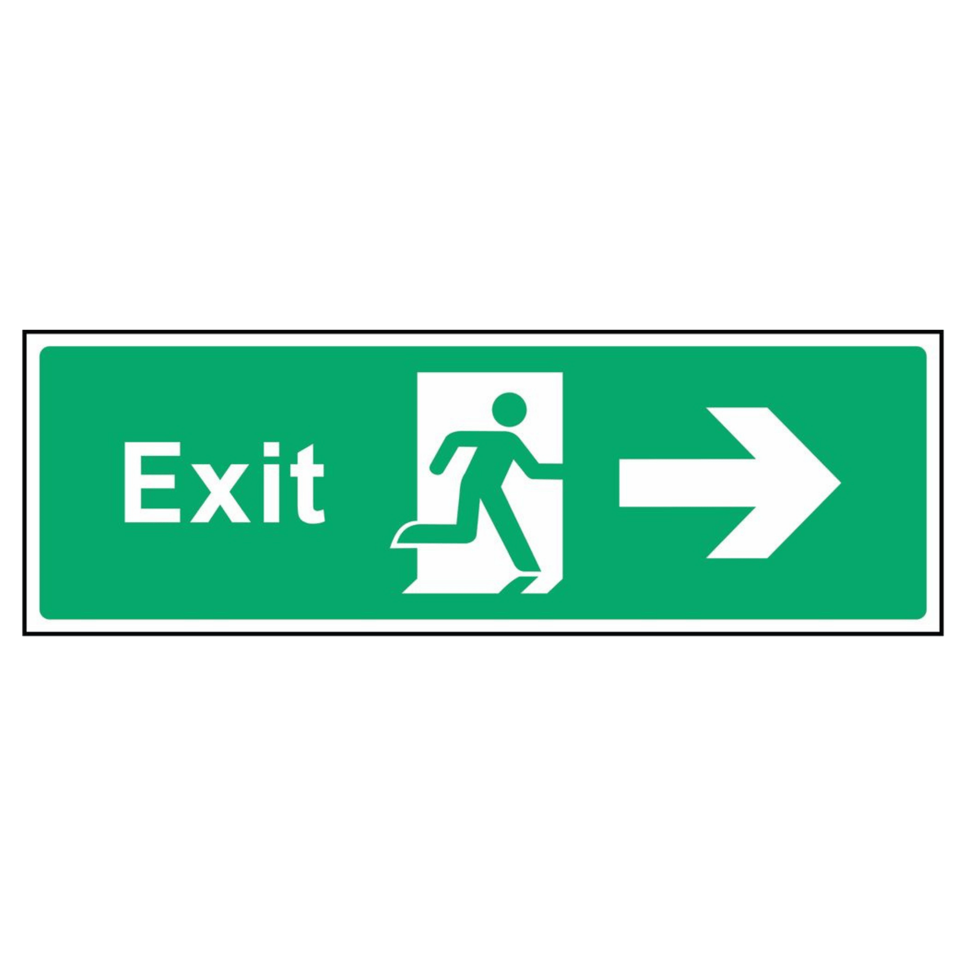 Emergency Fire Exit Right Arrow Sign