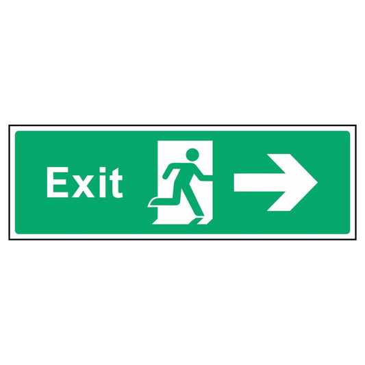 Emergency Fire Exit Right Arrow Sign
