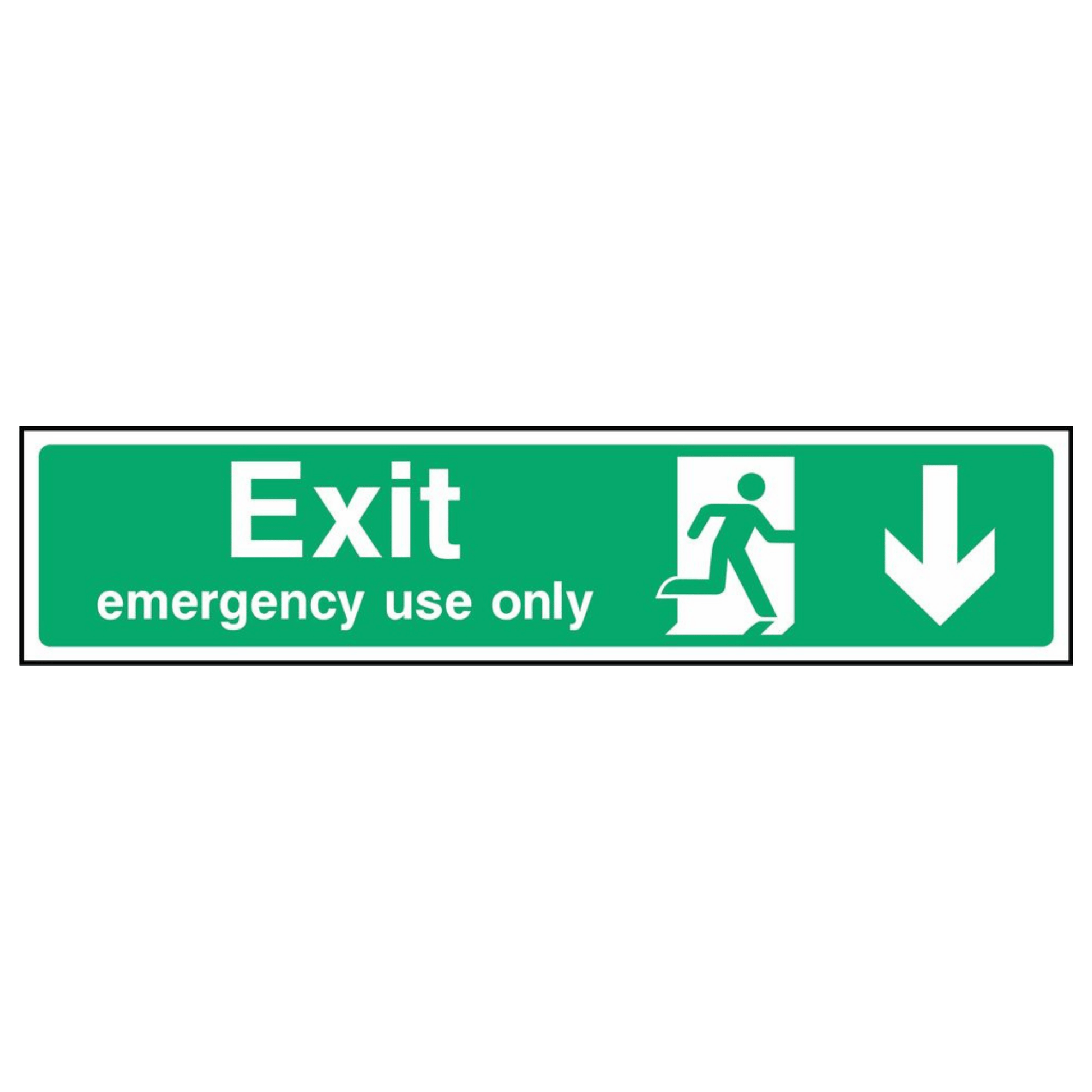 Emergency Use Only Down Arrow Fire Door Sign