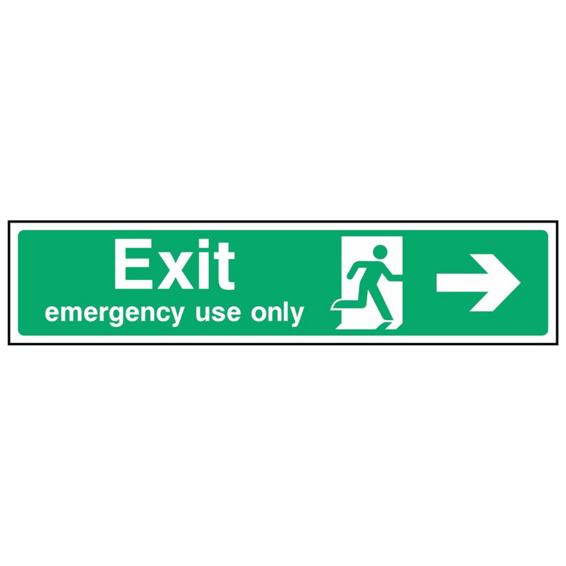 Emergency Use Only Right Arrow Fire Door Sign