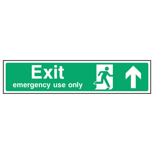 Emergency Use Only Up Arrow Fire Door Sign