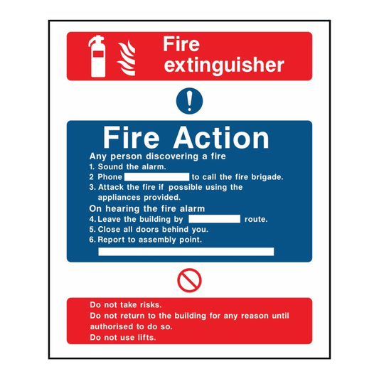 Fire Extinguisher - Fire Action Sign
