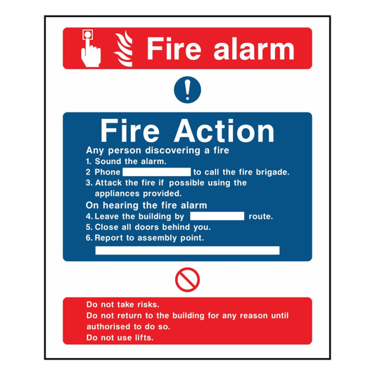 Fire Alarm Fire Action Sign