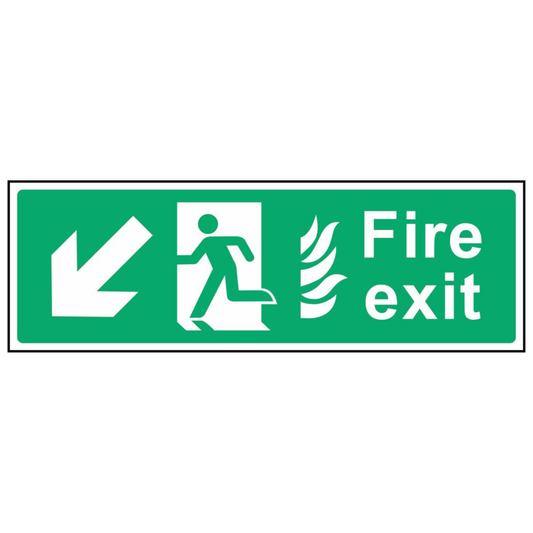 Fire Escape Bottom Left Arrow Sign