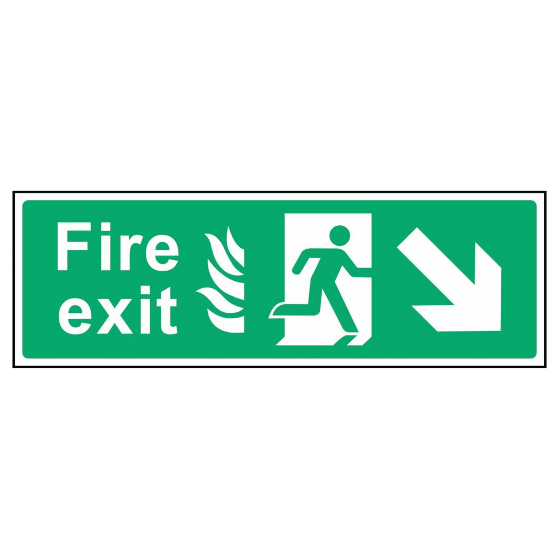 Fire Escape Bottom Right Arrow Sign
