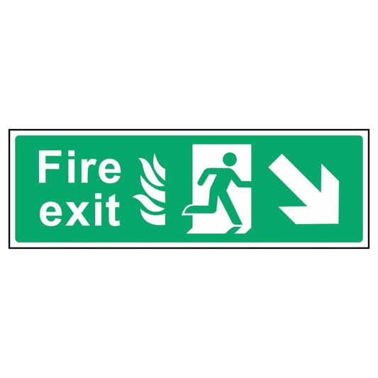 Fire Escape Bottom Right Arrow Sign