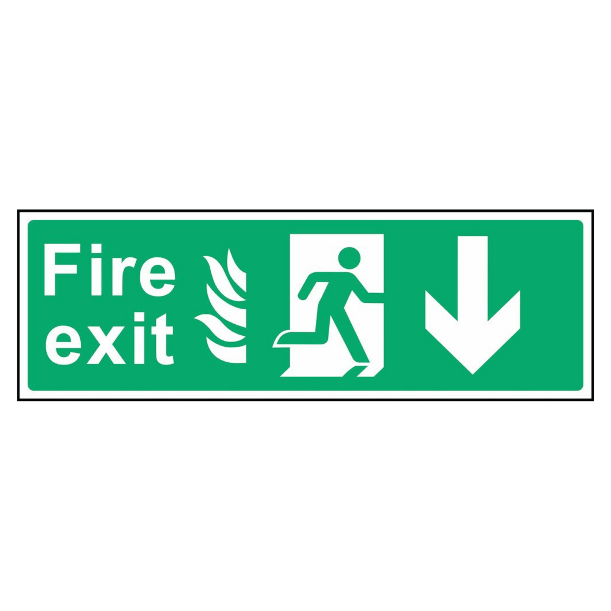 Fire Escape Down Arrow Sign