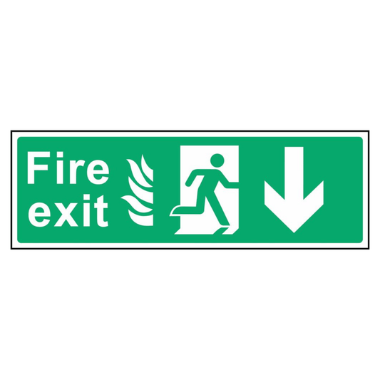 Fire Escape Down Arrow Sign