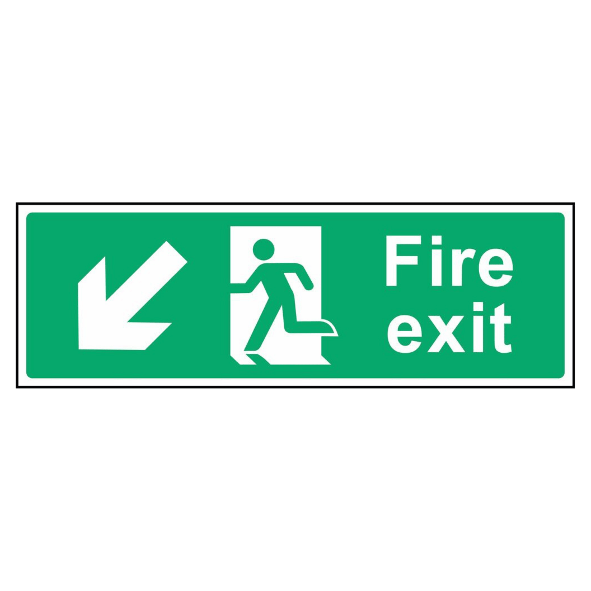 Fire Exit Bottom Left Arrow Sign