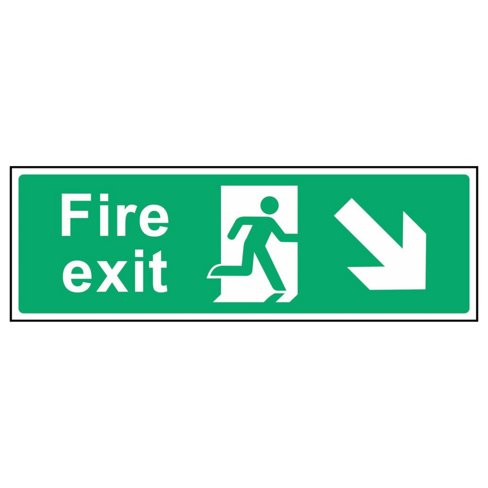 Fire Exit Bottom Right Arrow Sign