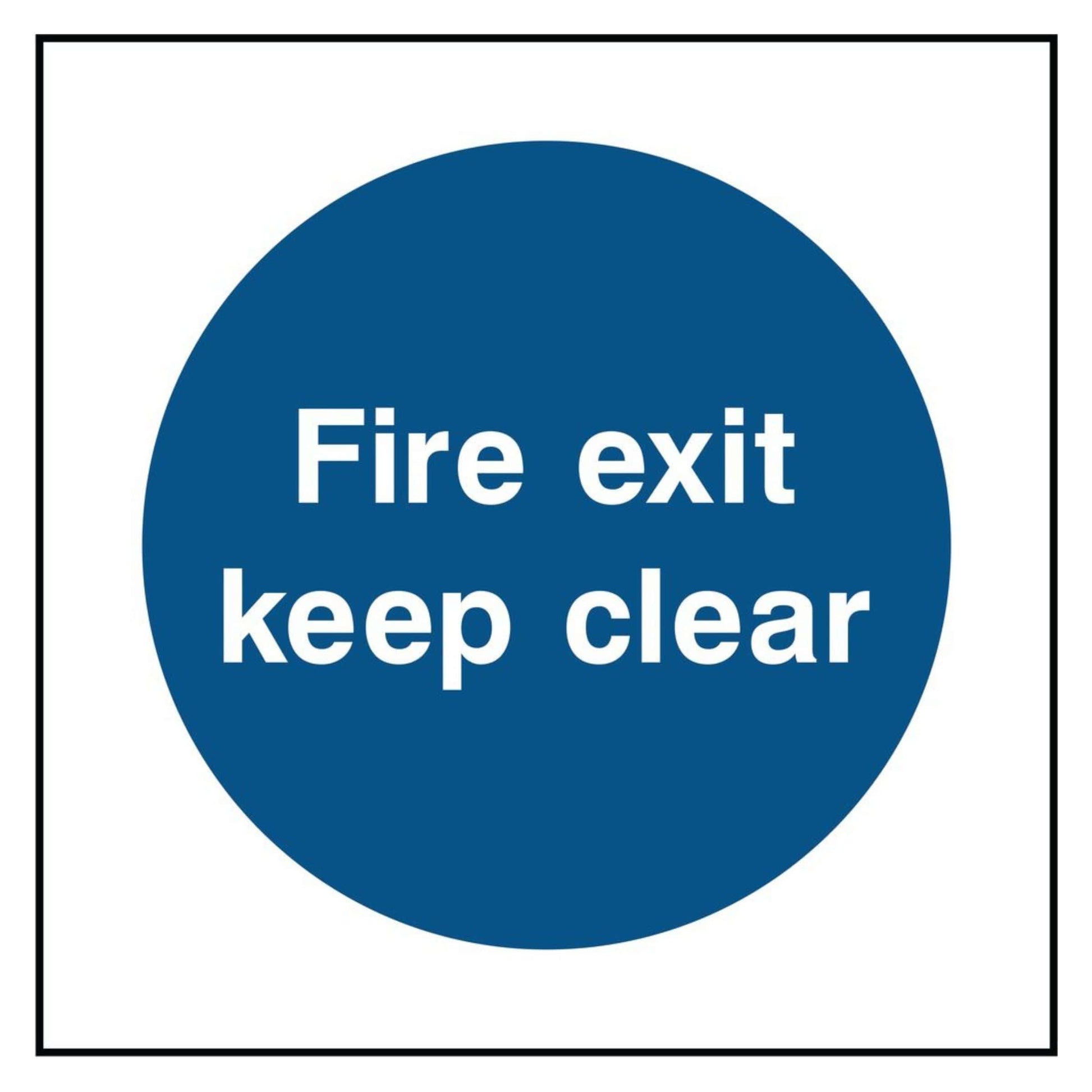 Fire Exit Keep Clear Sign