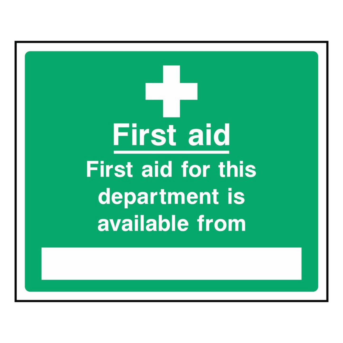 First aid for this department sign