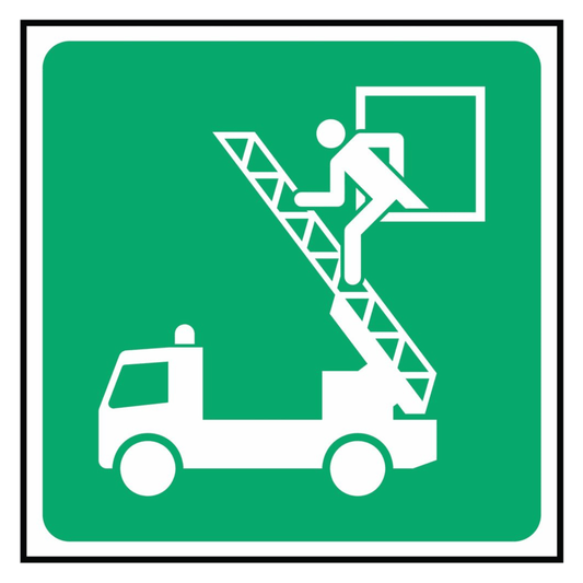 Green Emergency Exit Window Sign