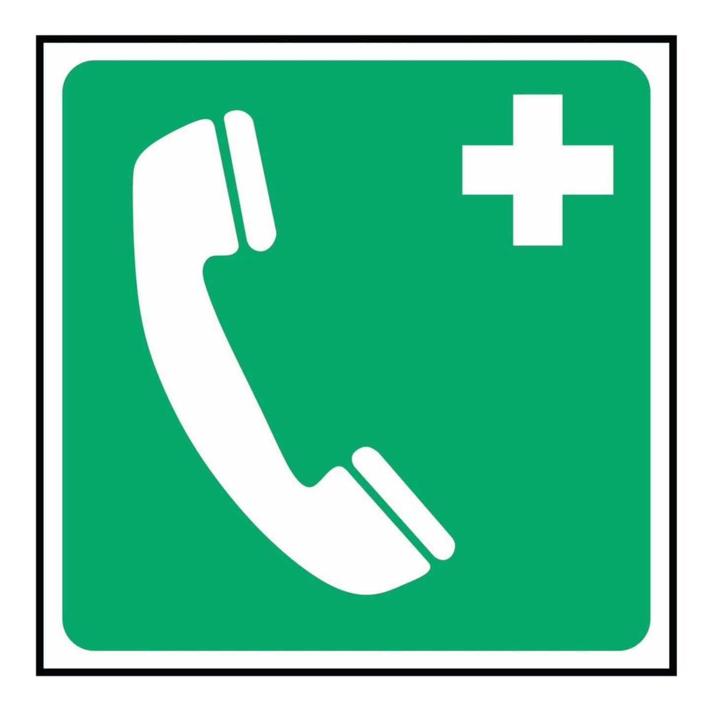 Green Emergency Telephone Sign