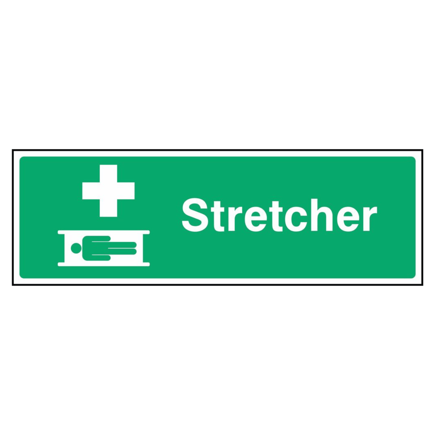 Green First Aid Stretcher Sign