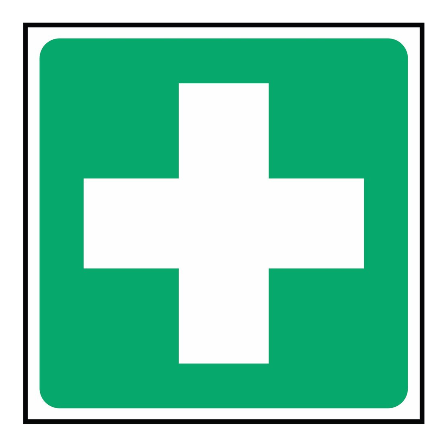 Green First Aid Symbol Sign