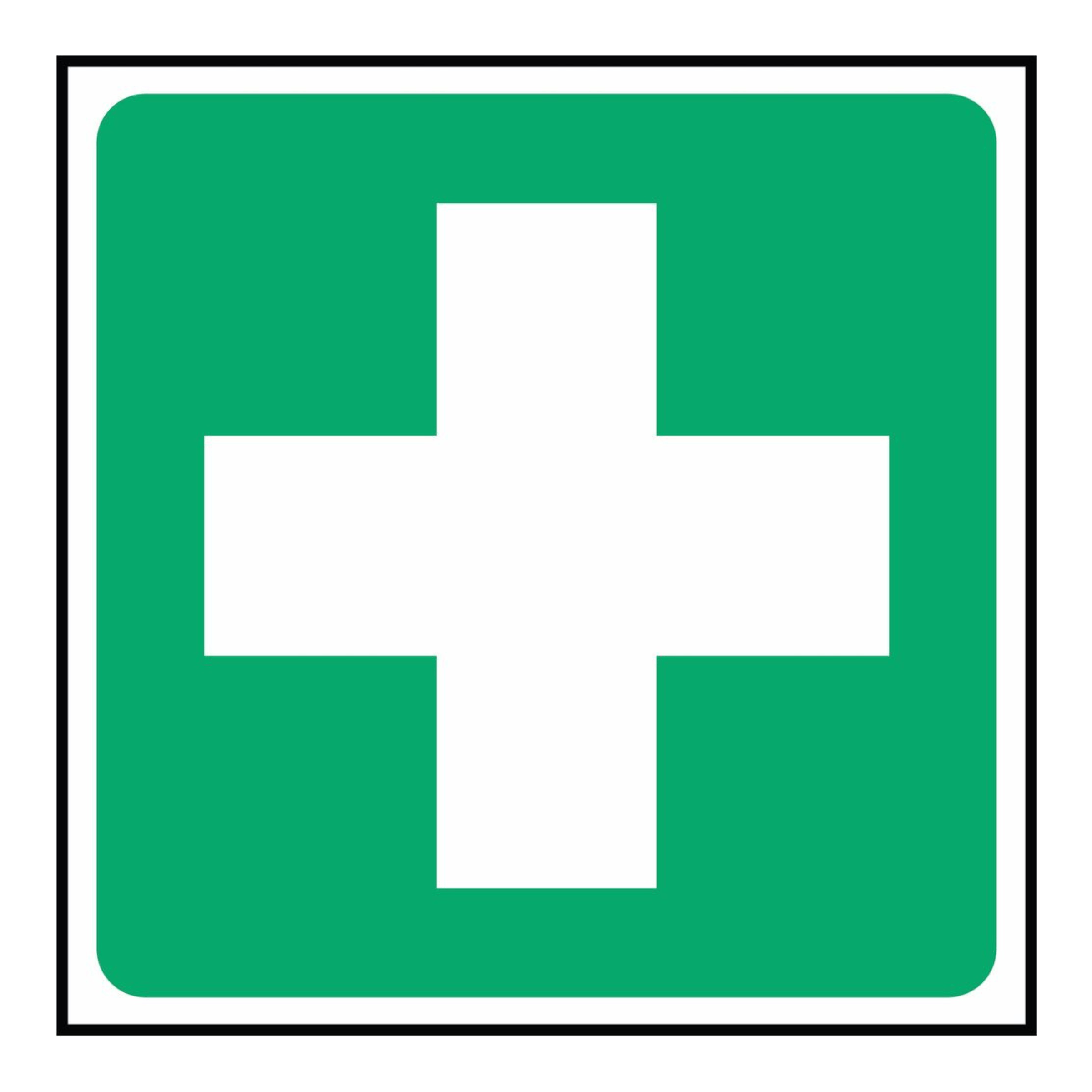 Green First Aid Symbol Sign