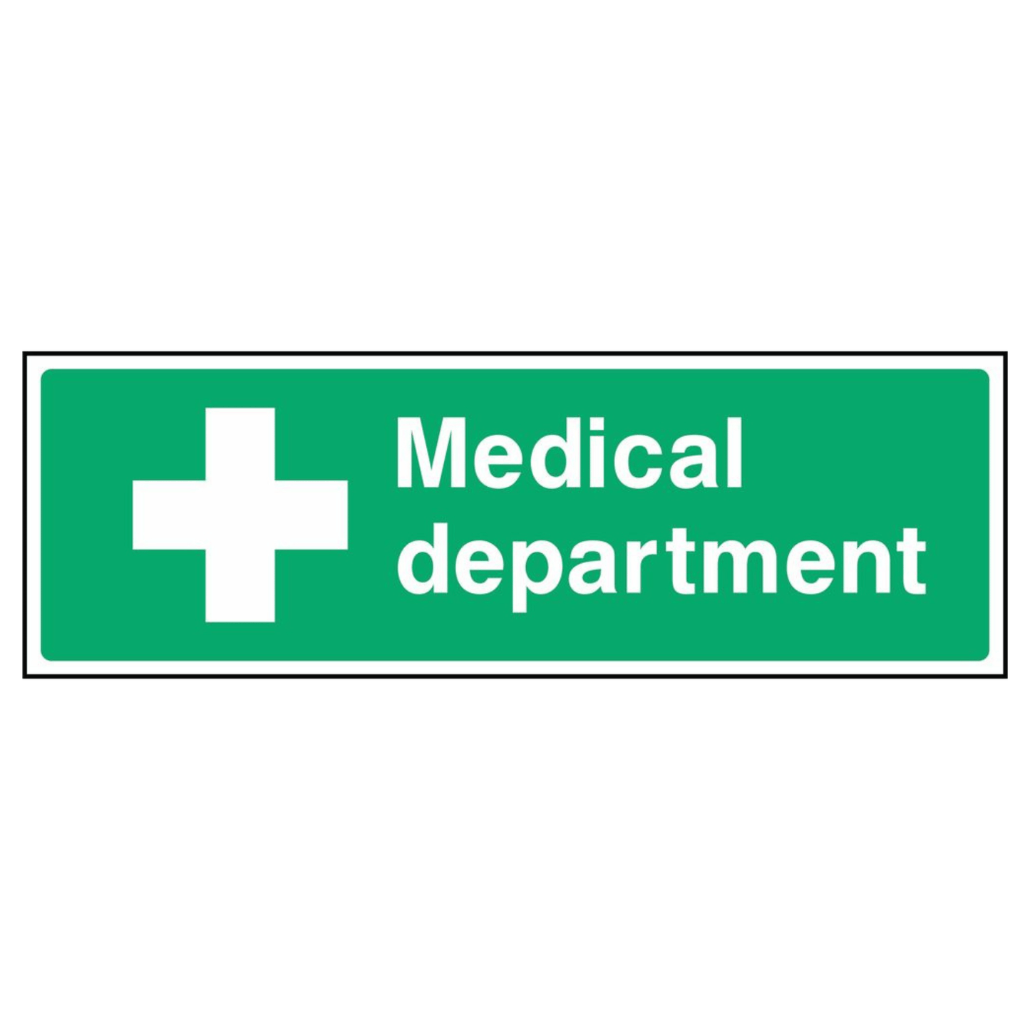 Green Medical Department First Aid Sign