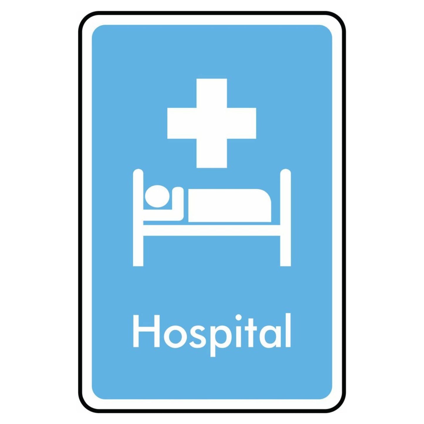 Hospital Symbol Information Sign
