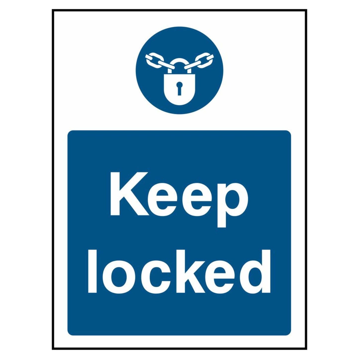 Mandatory General Keep Locked Portrait Sign