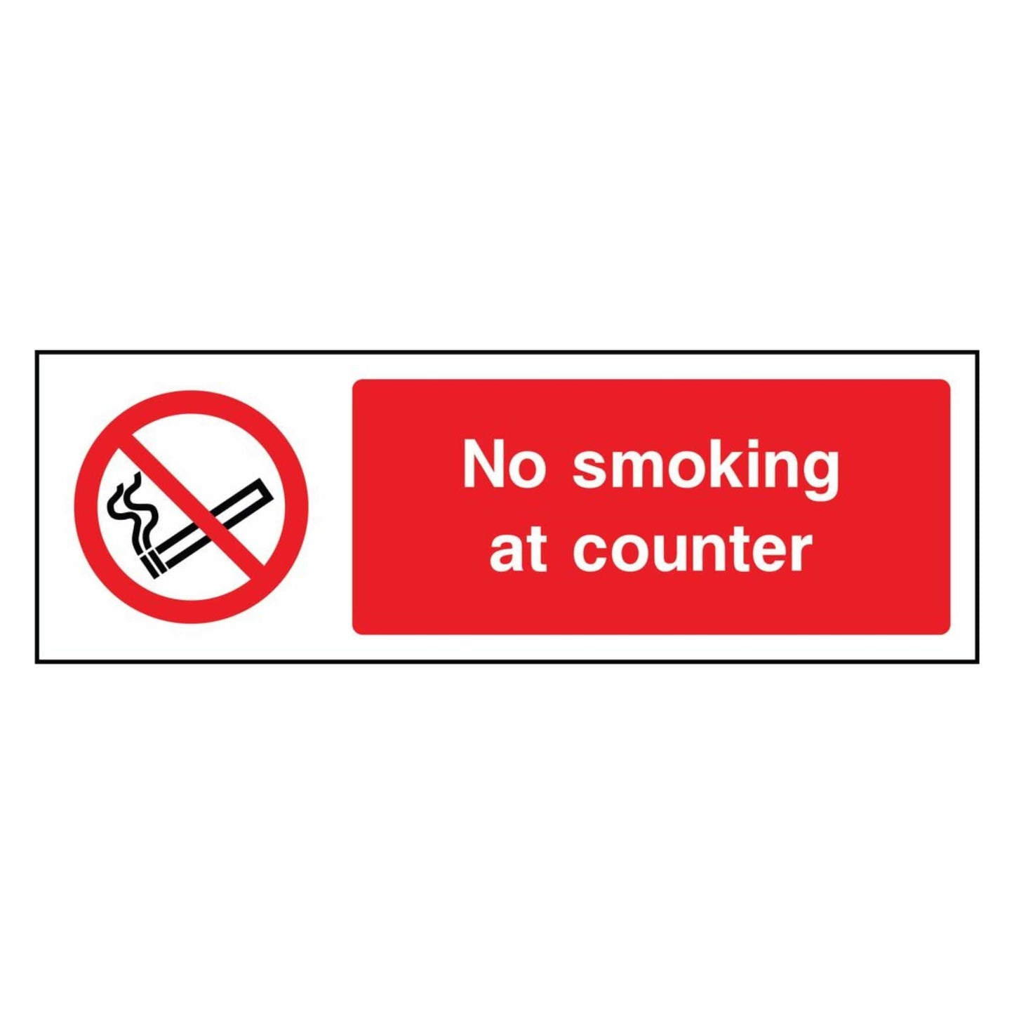 No Smoking At Counter Sign