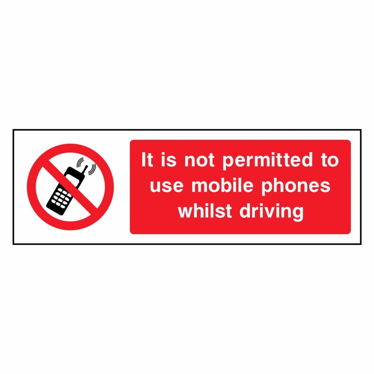 Not Permitted to Use Phones Sign