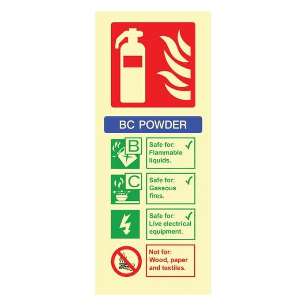 Photoluminescent-BC-Powder-Fire-Extinguisher-Sign