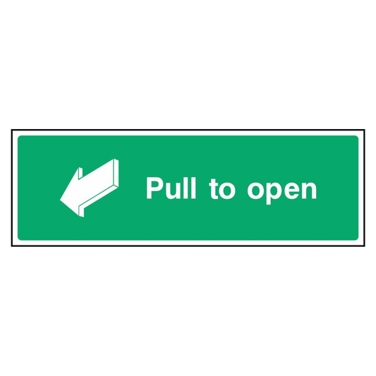 Pull to Open Fire Door sign