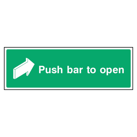 Push Bar to Open Right Sign