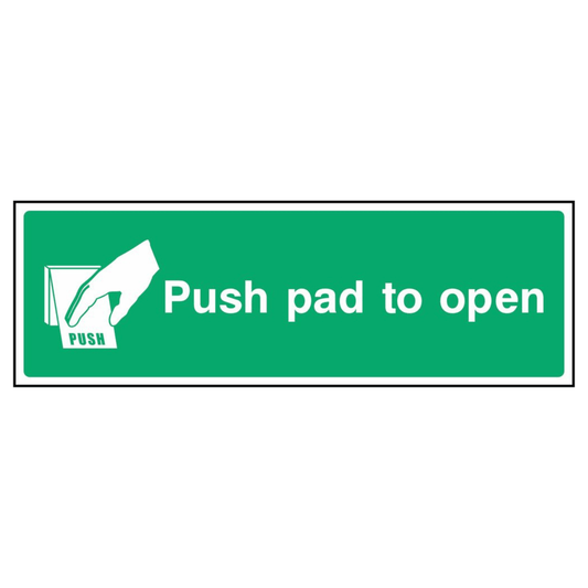 Push Pad to Open Fire Door Sign