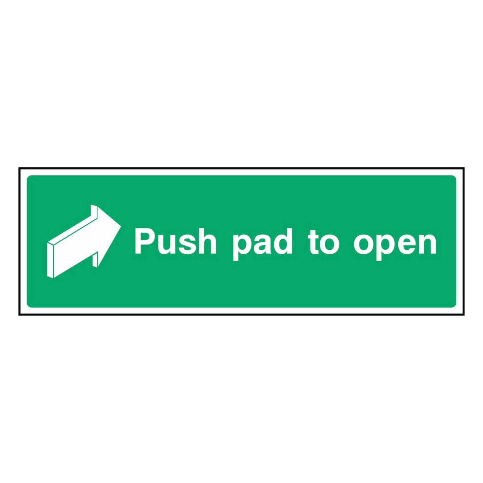 Push Pad to Open Right Fire Escape Sign