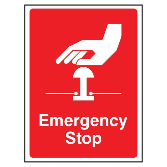 Red Emergency Stop Button Sign