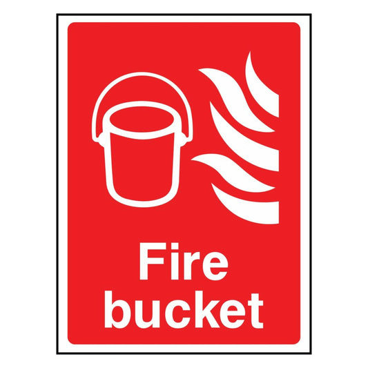 Red Fire Bucket Sign
