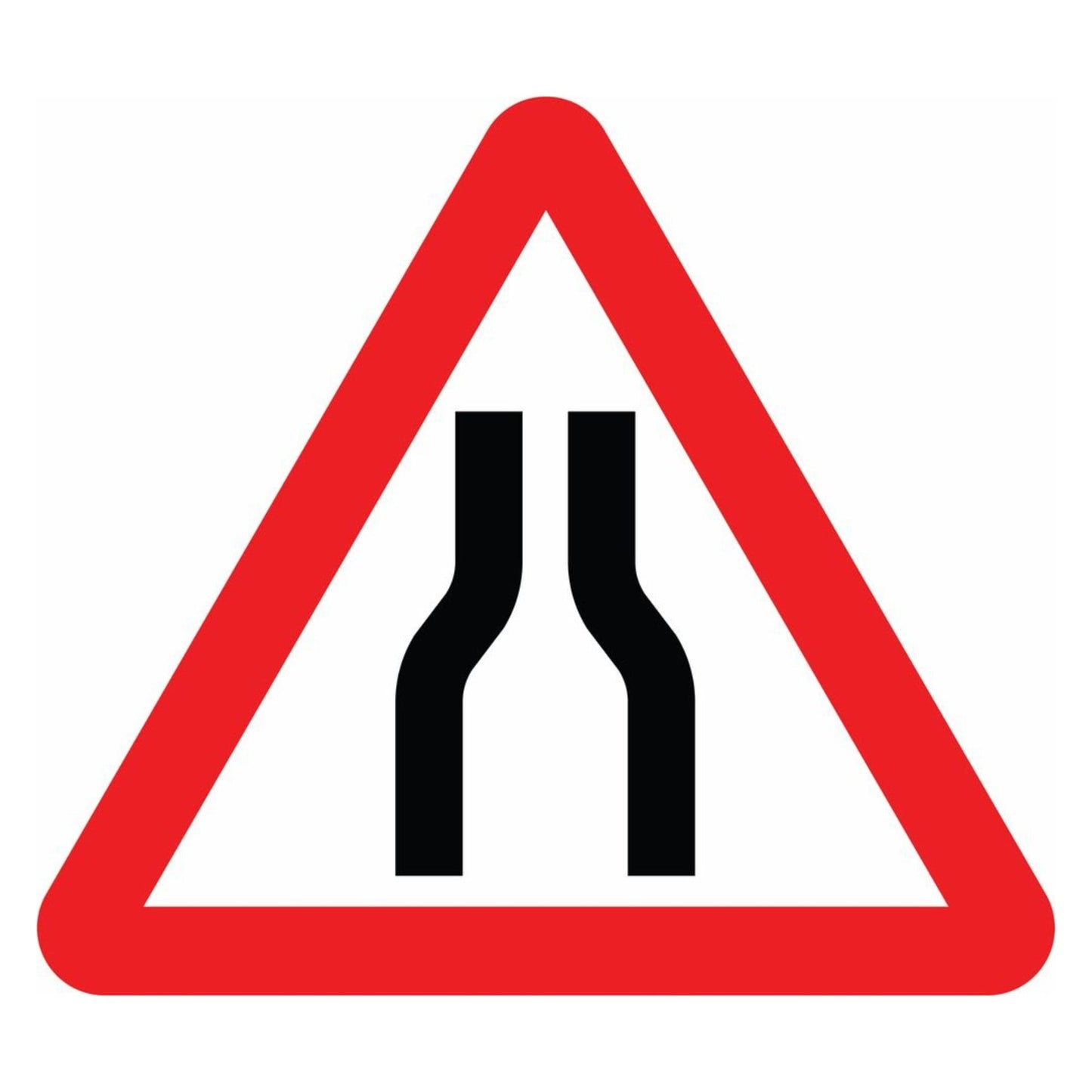 Road Narrows on Both Sides Sign