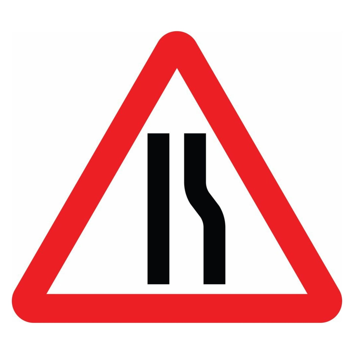 Road Narrows on the Right Sign