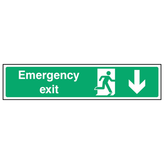 Running Man Down Arrow Fire Escape Sign