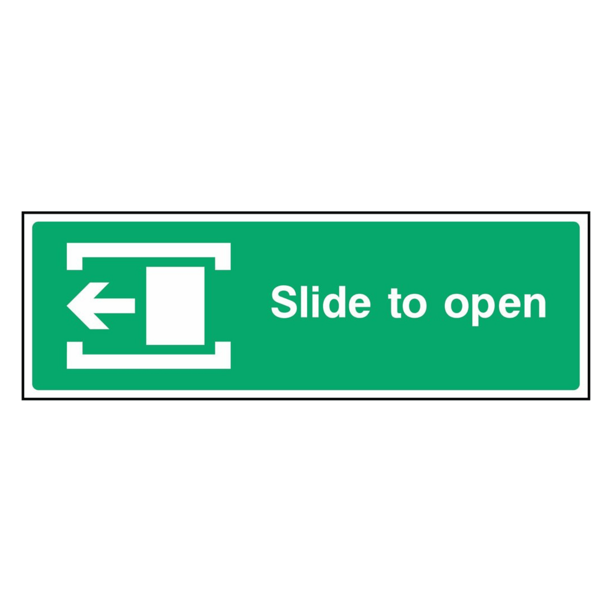 Slide to Open Left Sign