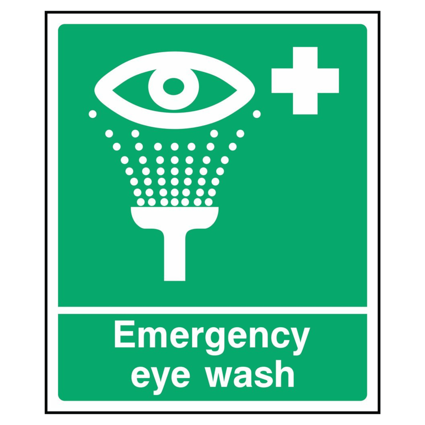 Green Emergency Eye Wash Sign
