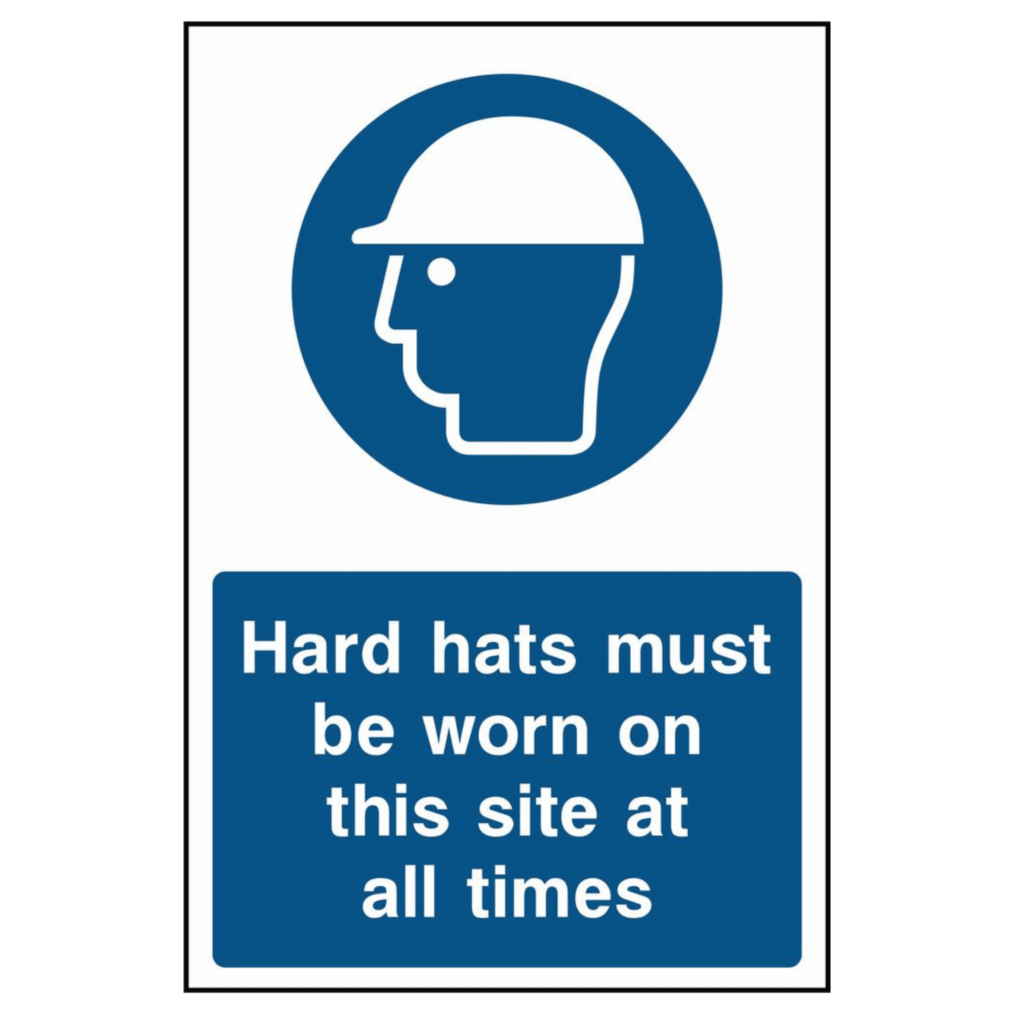 hard hats must be worn on this site at all times sign