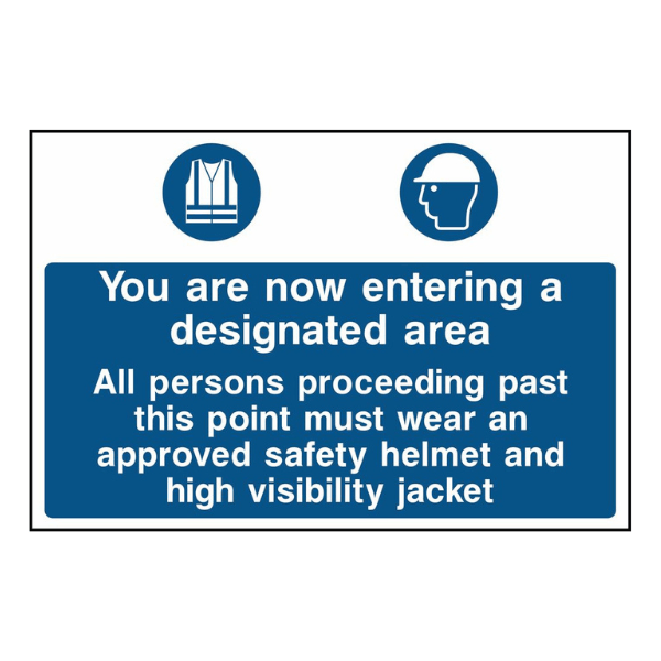you are now entering a designated area sign