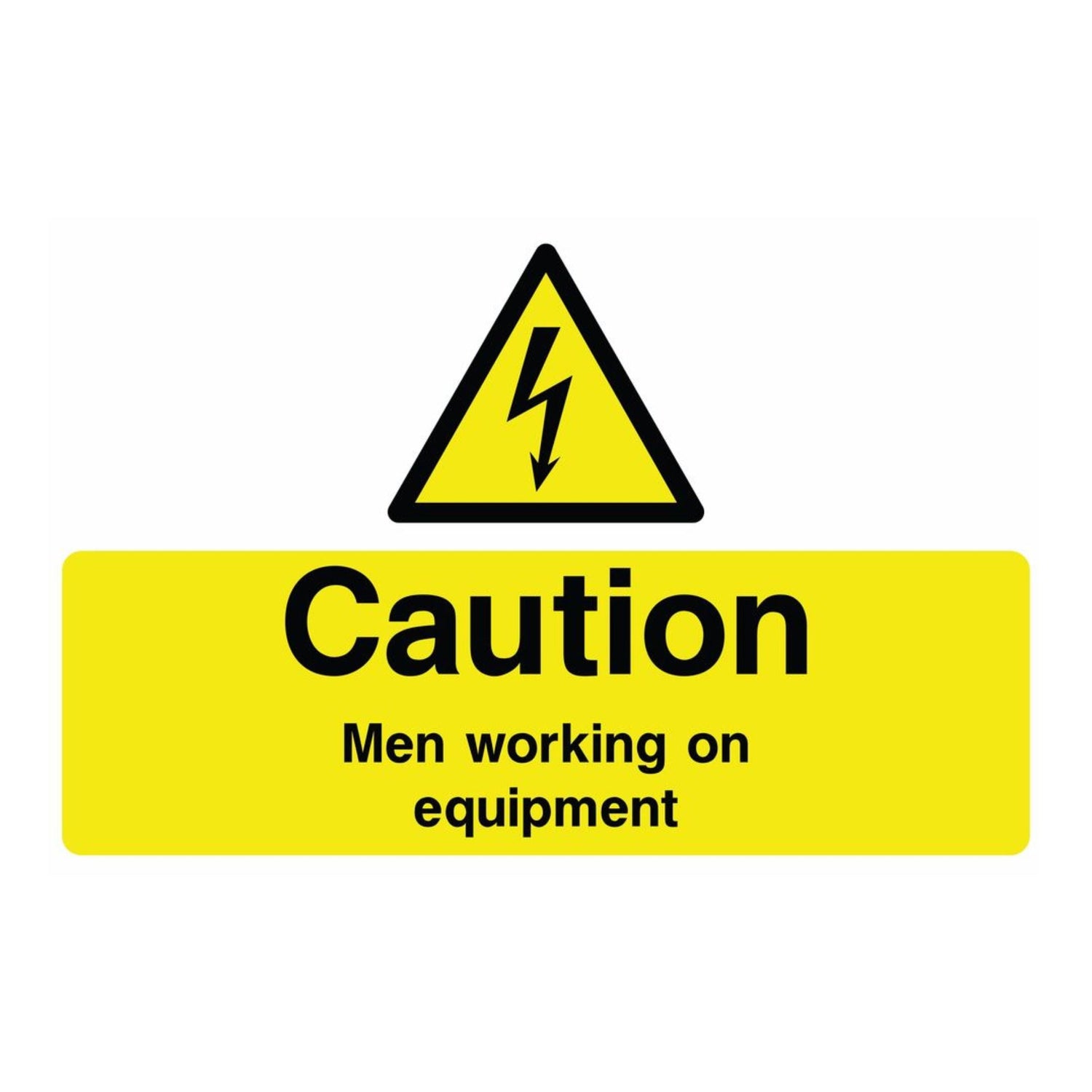 caution men working on equipment