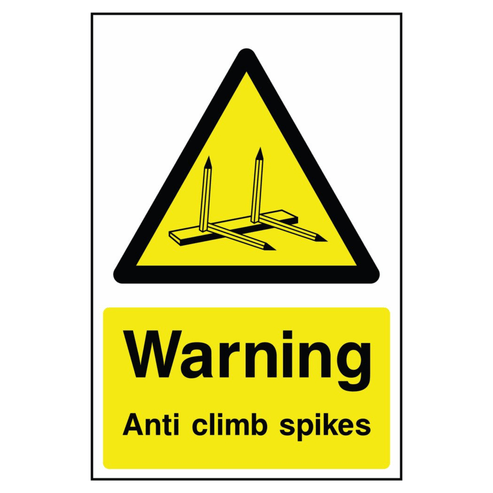 Anti Climb Spikes Warning Sign - The Safety Sign Depot
