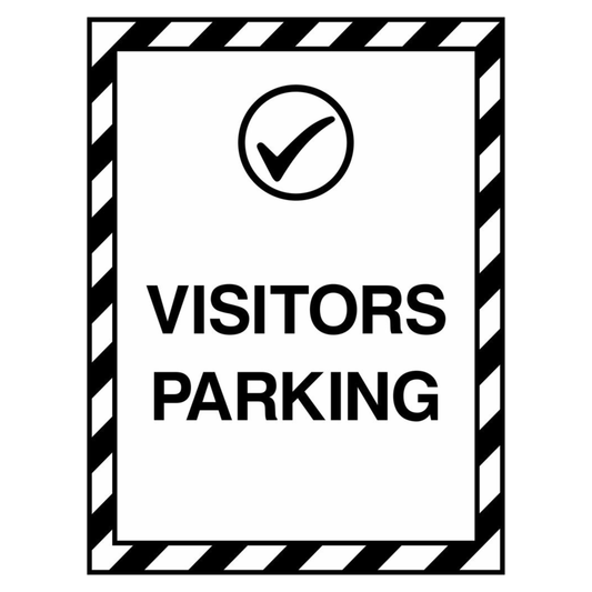 Black and White Visitor Parking Sign