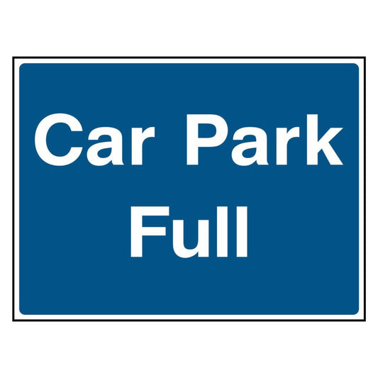 Blue Car Park Full Sign